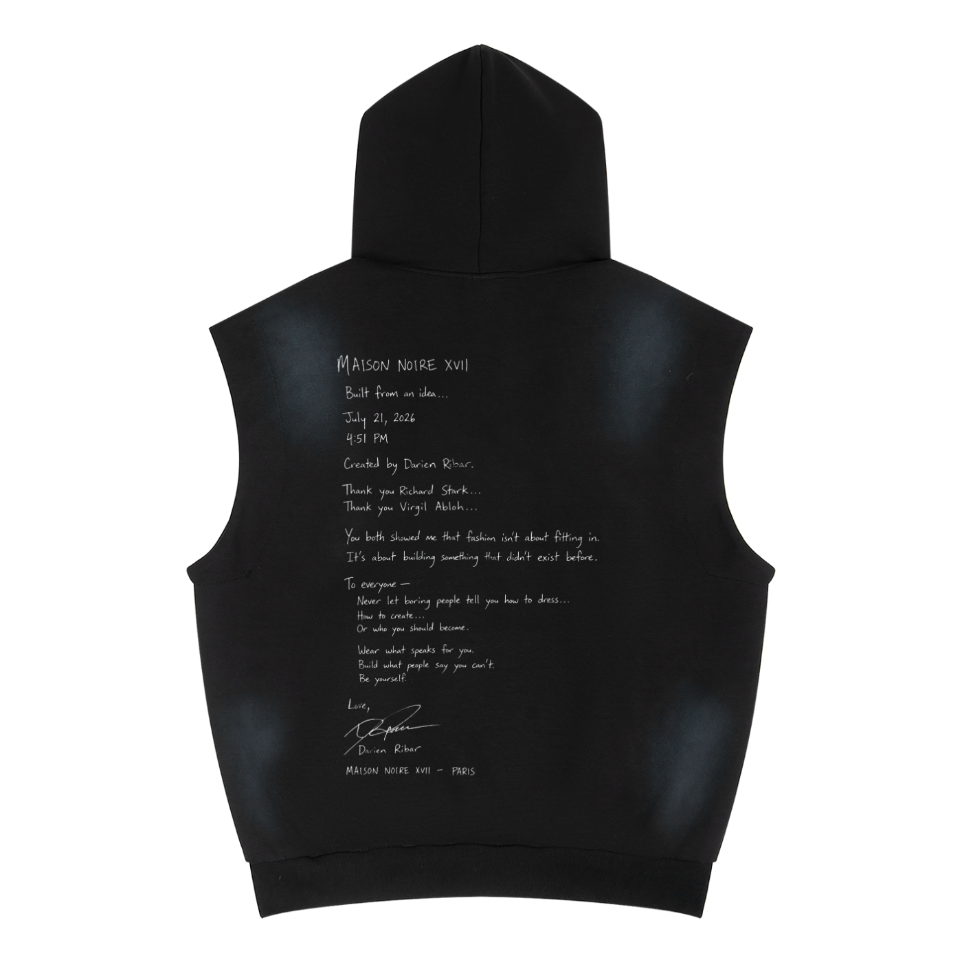 La Maison Du Noir - Unisex Vintage Wash Sun Fade Sleeveless Hoodie